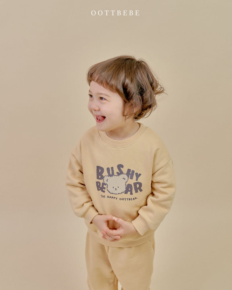 Oott Bebe - Korean Children Fashion - #childofig - Bush Bear Top Bottom Set - 2