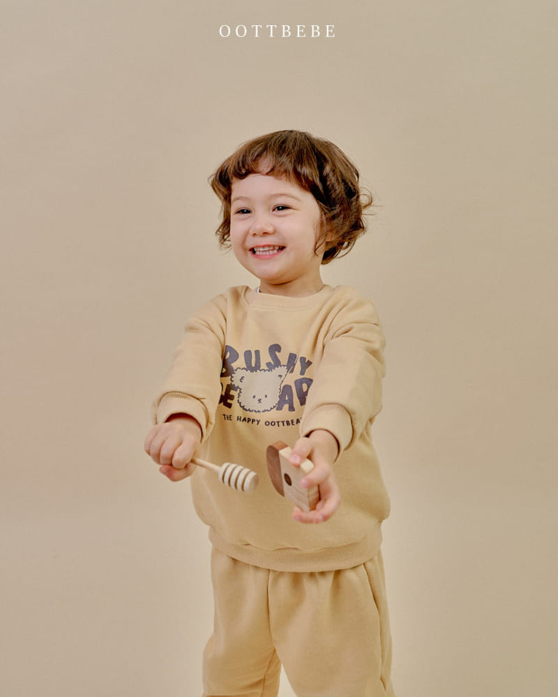 Oott Bebe - Korean Children Fashion - #childofig - Bush Bear Top Bottom Set - 3
