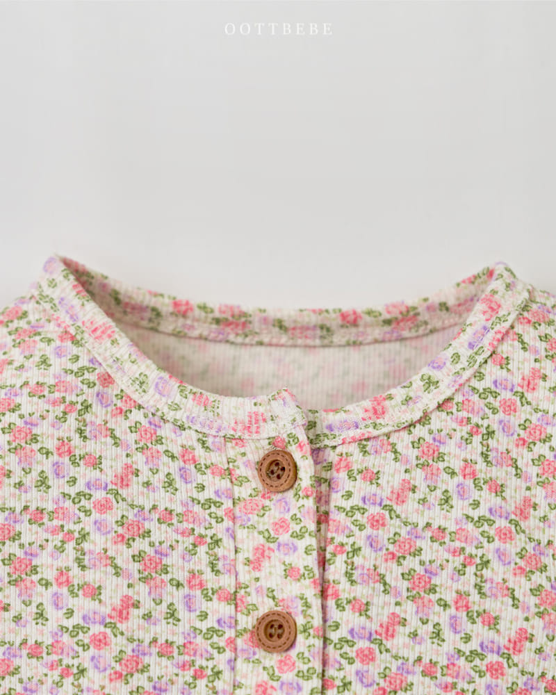 Oott Bebe - Korean Children Fashion - #magicofchildhood - Flower Rib Easywear - 6
