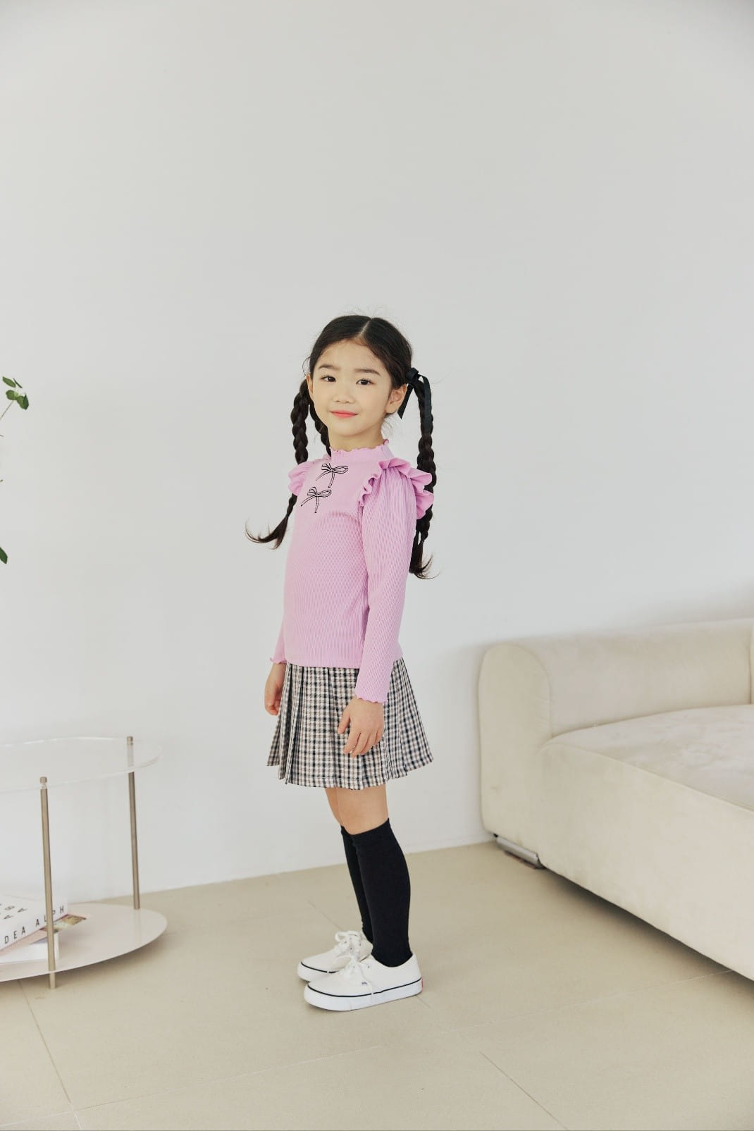 Orange Mom - Korean Children Fashion - #fashionkids - Check Flares Skirt - 2