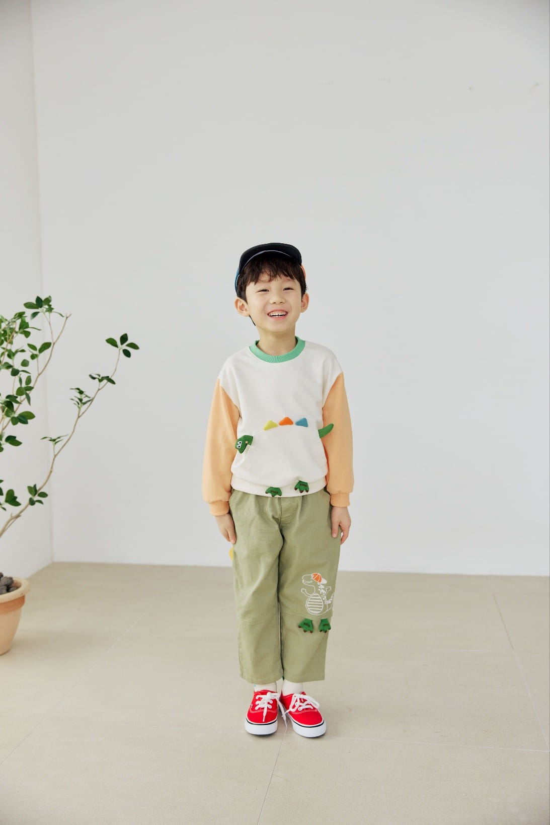 Orange Mom - Korean Children Fashion - #fashionkids - Span Dinosaur Baggy Pants
