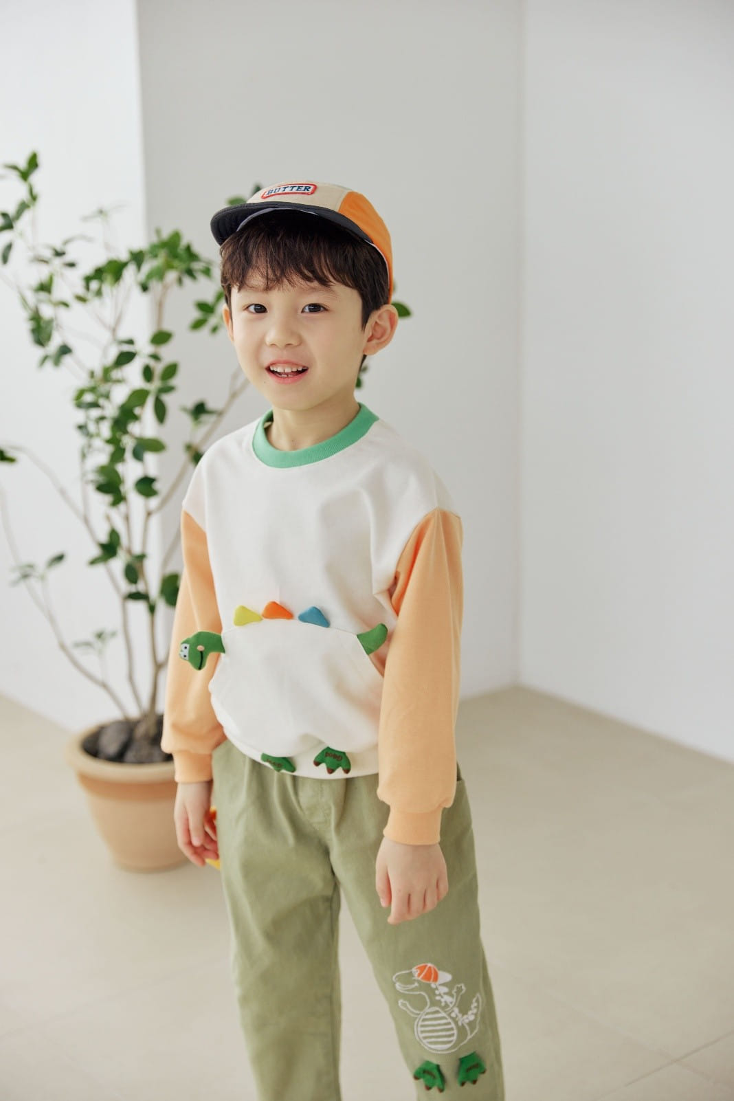 Orange Mom - Korean Children Fashion - #fashionkids - Dinosaur Pocket Sweatshirt