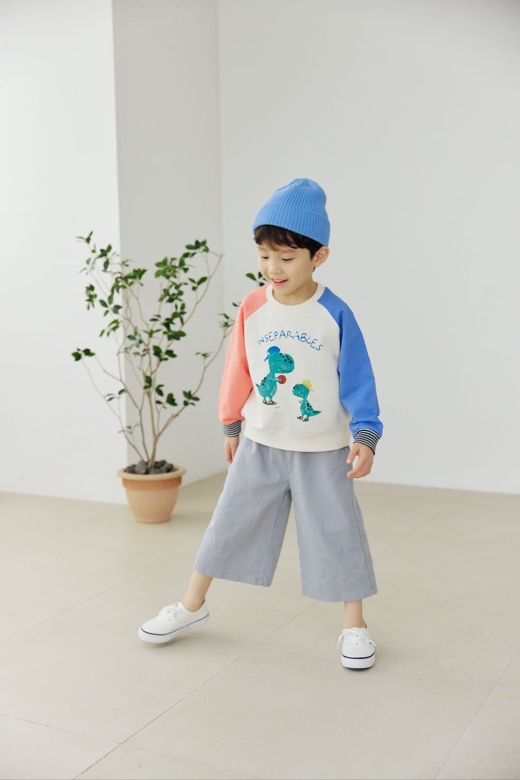 Orange Mom - Korean Children Fashion - #kidsshorts - Dinosaur Color Tee - 3