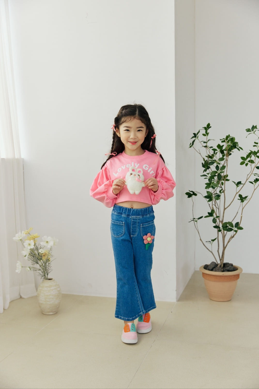 Orange Mom - Korean Children Fashion - #kidsshorts - Flower Sweatshirt