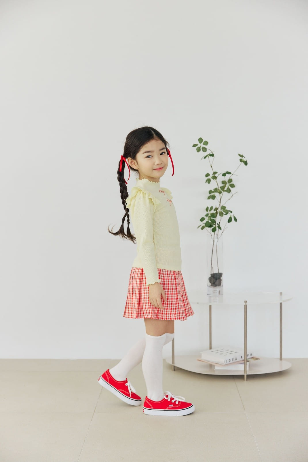 Orange Mom - Korean Children Fashion - #kidsshorts - Check Flares Skirt - 4