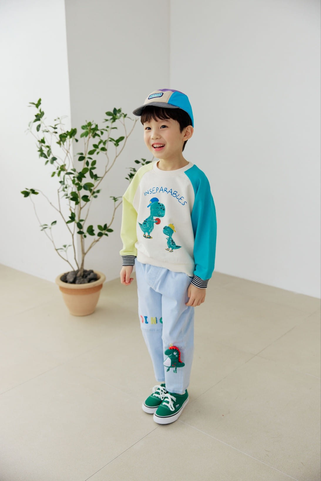 Orange Mom - Korean Children Fashion - #kidzfashiontrend - Dinosaur Color Tee - 5