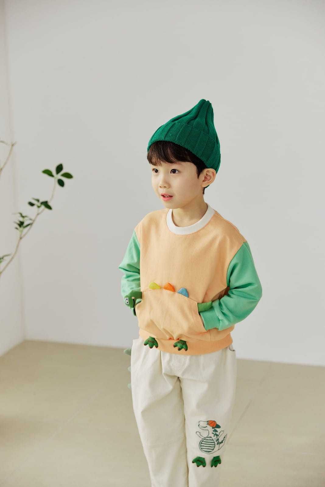 Orange Mom - Korean Children Fashion - #littlefashionista - Dinosaur Pocket Sweatshirt - 6
