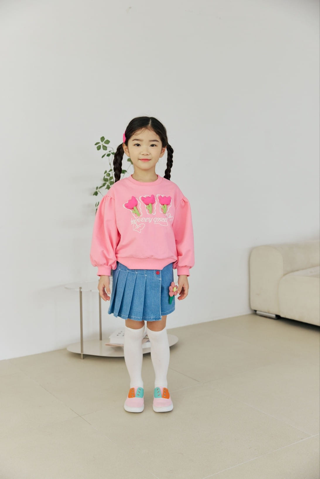 Orange Mom - Korean Children Fashion - #littlefashionista - Flower Sweatshirt - 5