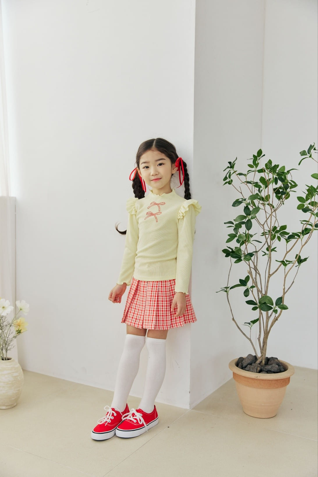 Orange Mom - Korean Children Fashion - #magicofchildhood - Check Flares Skirt - 8