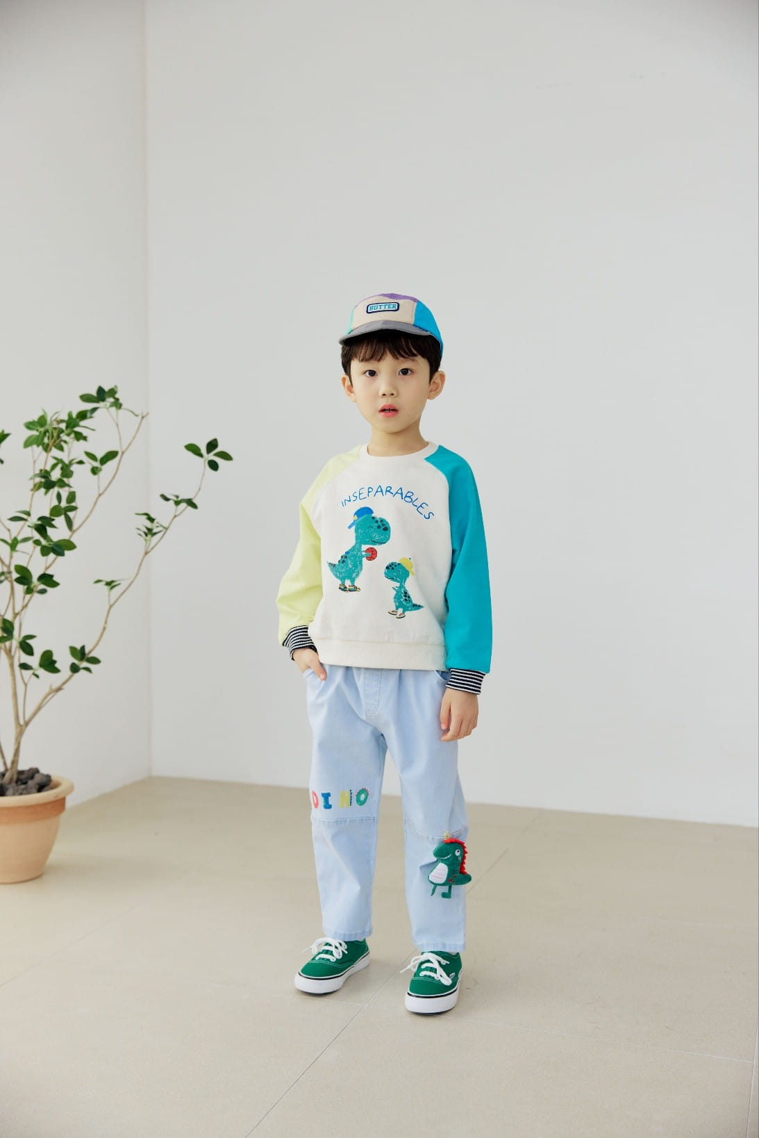 Orange Mom - Korean Children Fashion - #magicofchildhood - Dinosaur Color Tee - 8