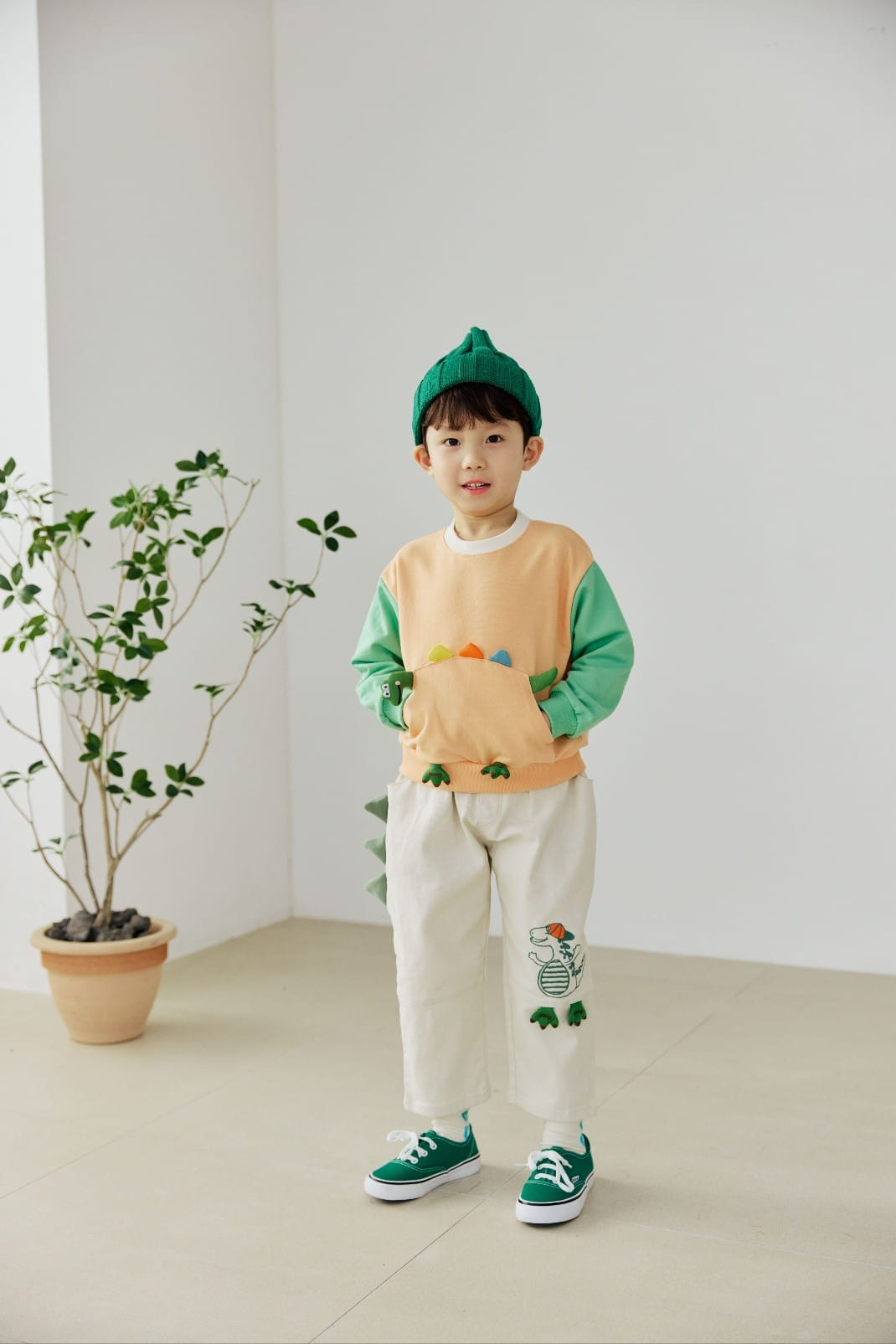 Orange Mom - Korean Children Fashion - #magicofchildhood - Dinosaur Pocket Sweatshirt - 7