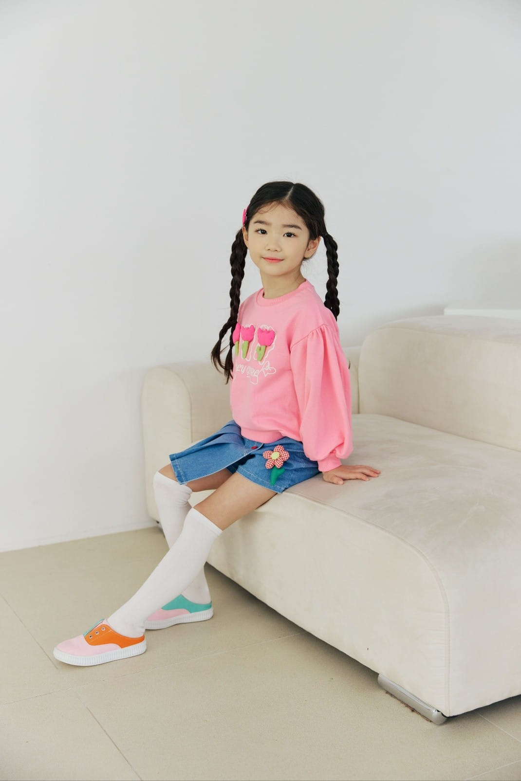 Orange Mom - Korean Children Fashion - #magicofchildhood - Flower Sweatshirt - 6