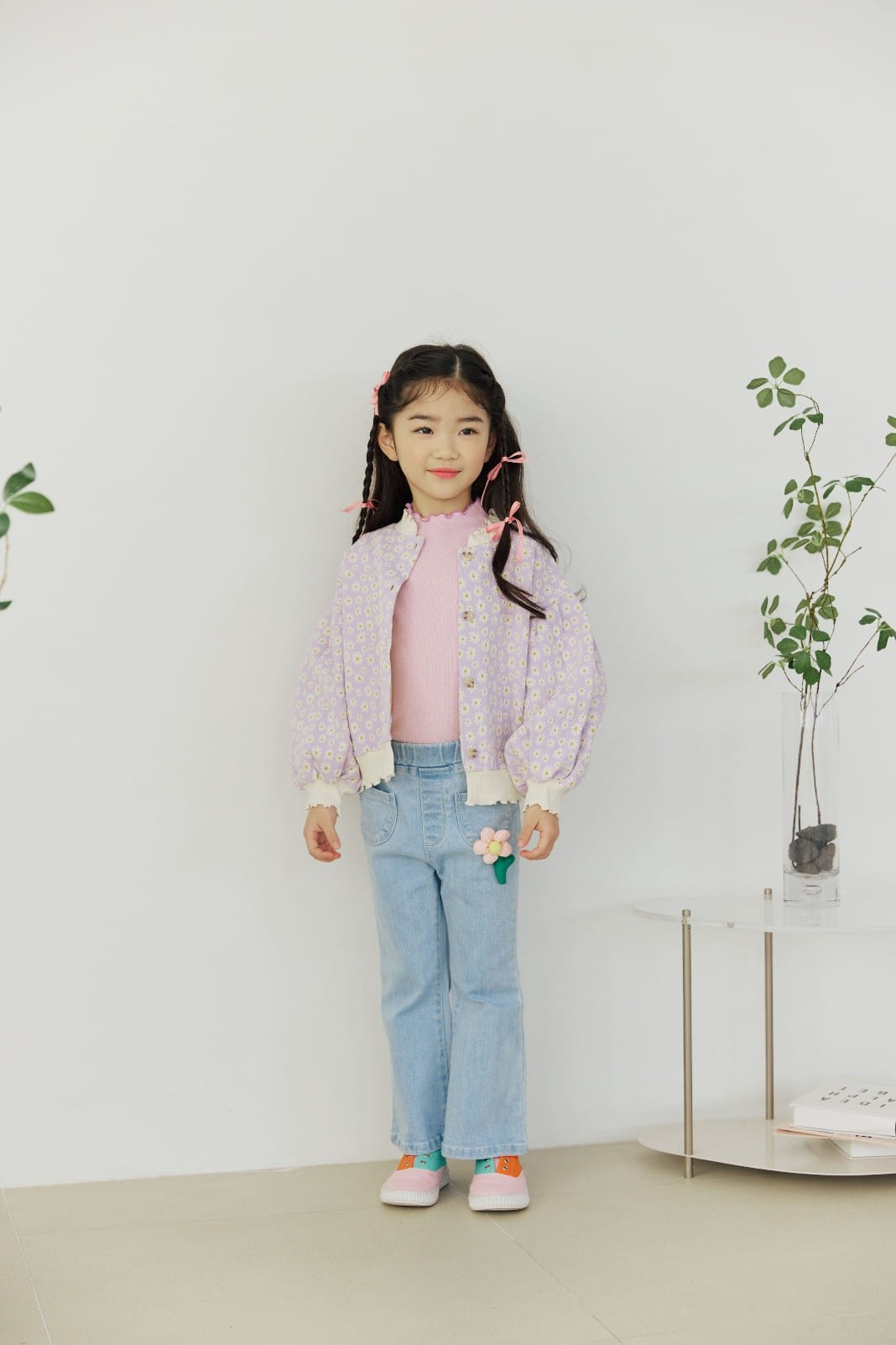 Orange Mom - Korean Children Fashion - #prettylittlegirls - Flower Span Flares Pants