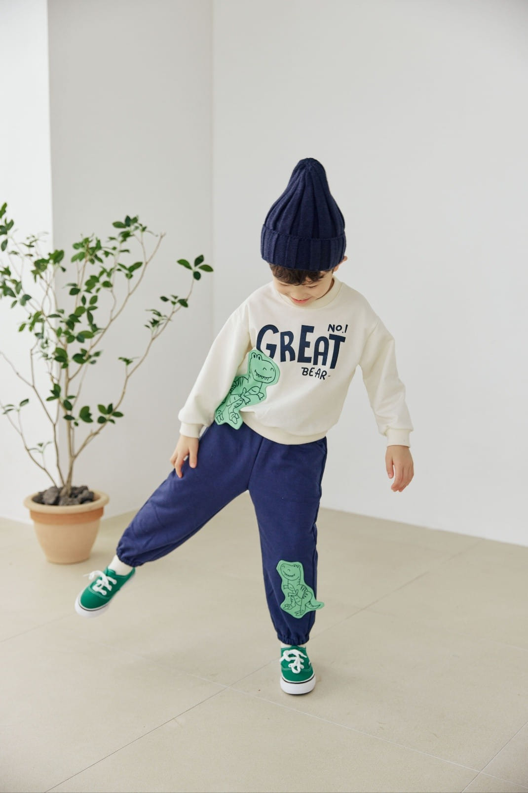 Orange Mom - Korean Children Fashion - #prettylittlegirls - Patch Dinosaur Pants - 5