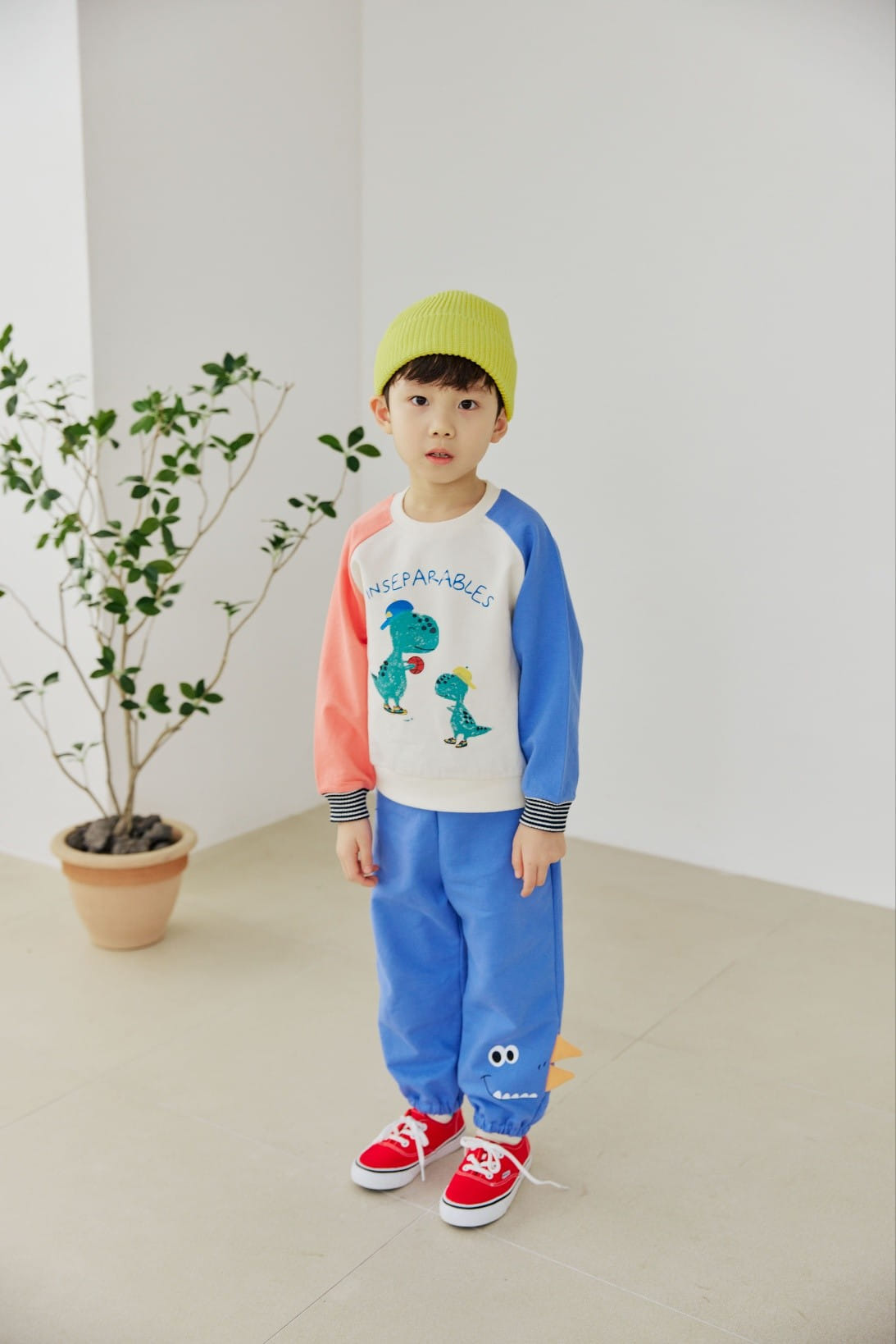 Orange Mom - Korean Children Fashion - #prettylittlegirls - Dinosaur Color Tee - 10