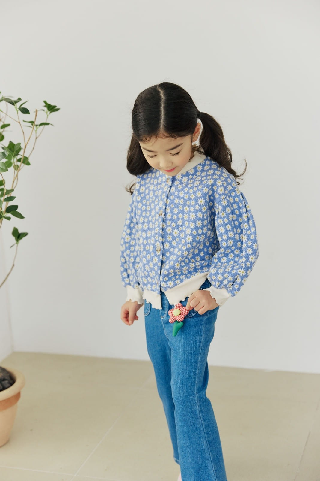 Orange Mom - Korean Children Fashion - #toddlerclothing - Flower Span Flares Pants - 4