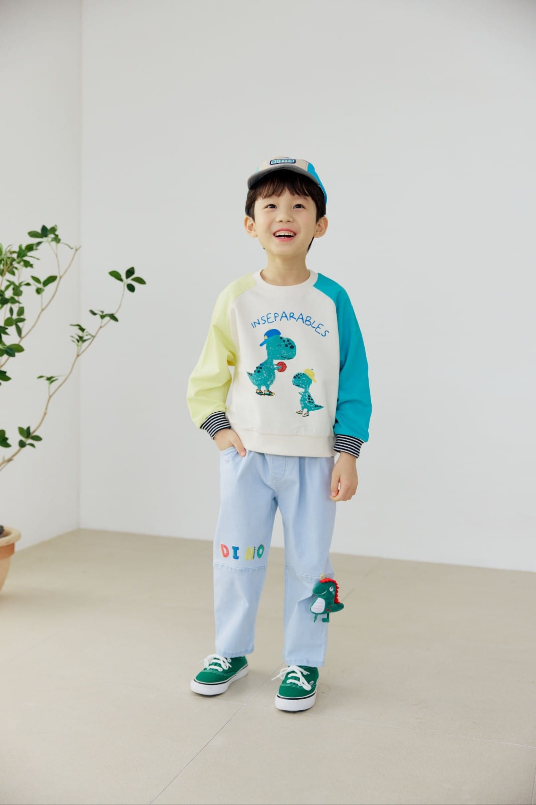 Orange Mom - Korean Children Fashion - #stylishchildhood - Dinosaur Span Baggy Pants - 3