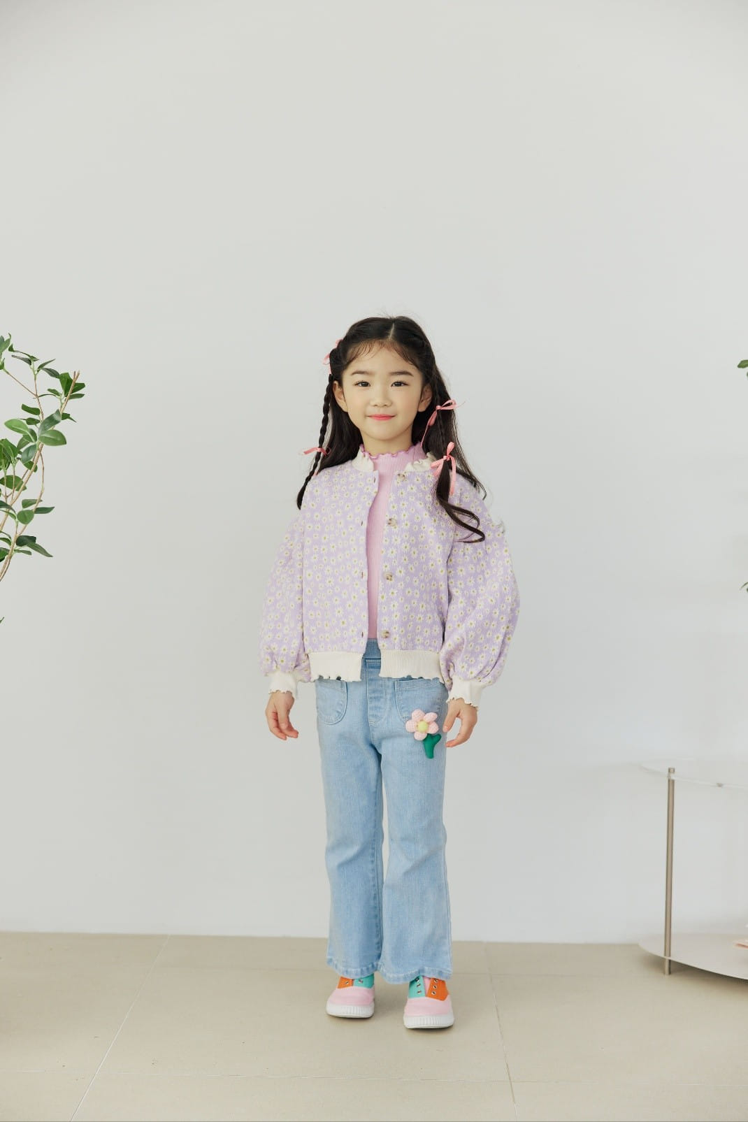 Orange Mom - Korean Children Fashion - #todddlerfashion - Flower Span Flares Pants - 2