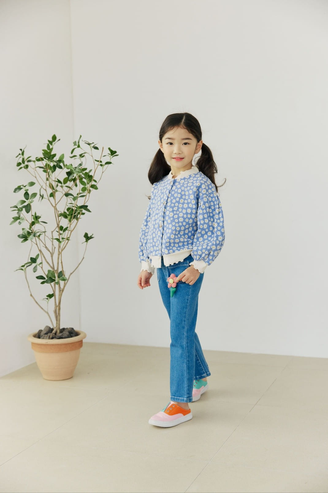 Orange Mom - Korean Children Fashion - #toddlerclothing - Flower Span Flares Pants - 3