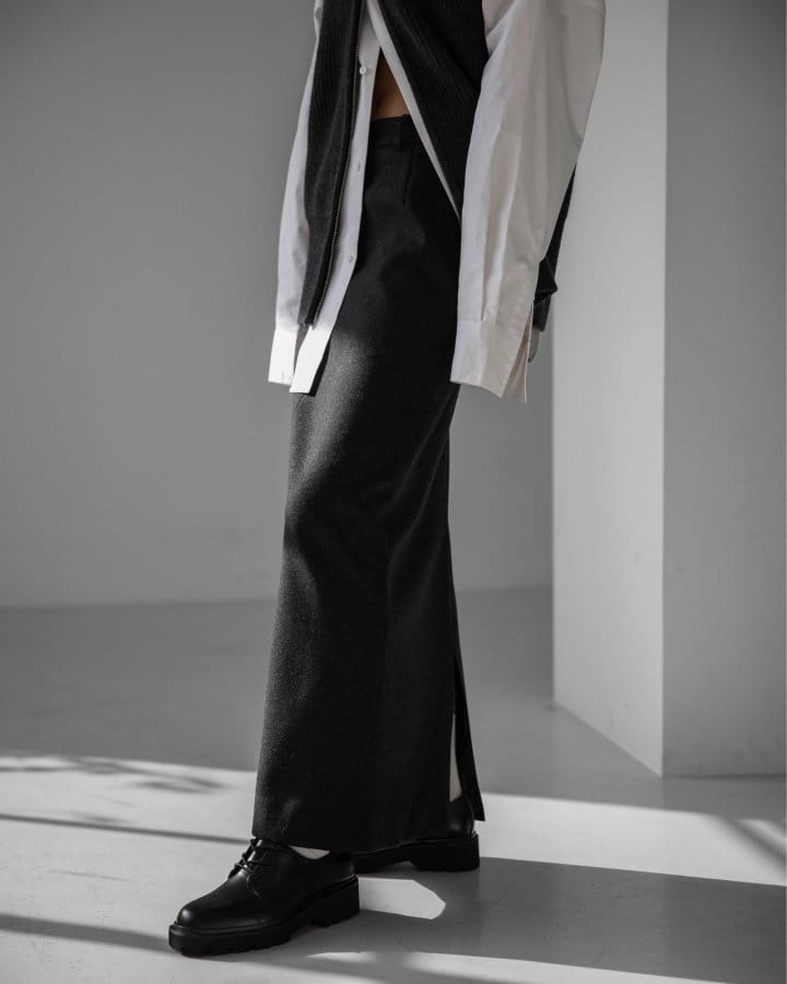 Paper Moon - Korean Women Fashion - #momslook - W Flannel Maxi Pencil Skirt  - 8