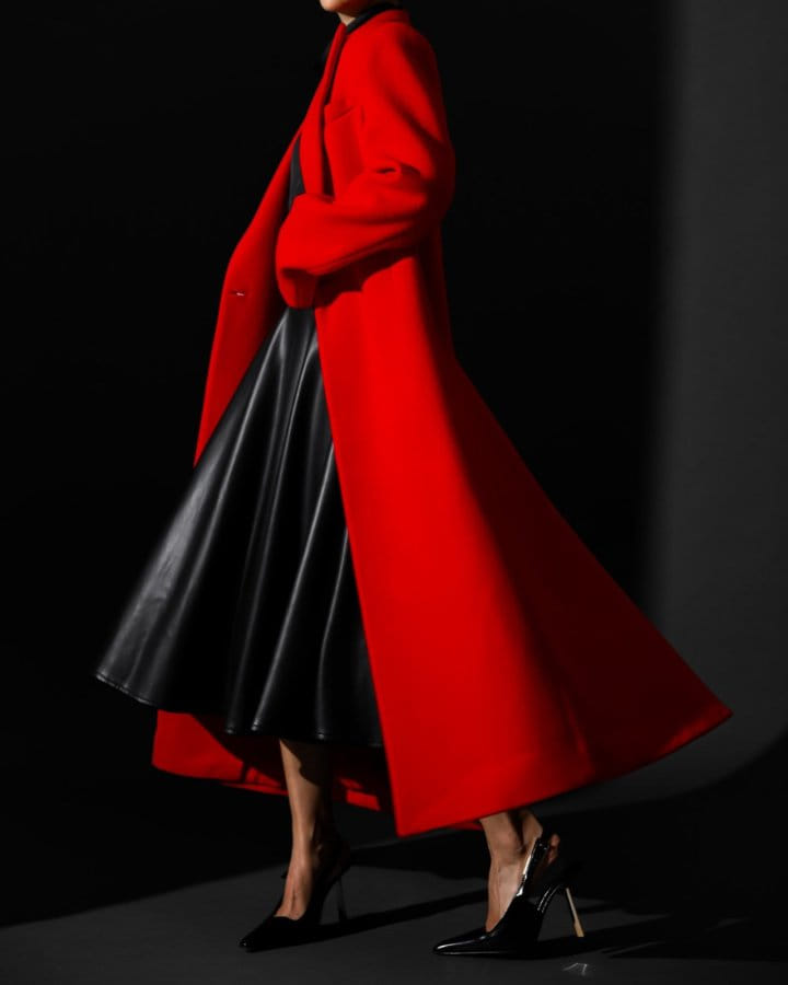 Paper Moon - Korean Women Fashion - #momslook - Virgin 100 % Wool Peak Lapel Tailored Maxi Coat  - 10