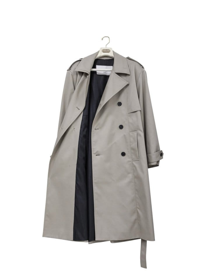 Paper Moon - Korean Women Fashion - #momslook - Padded Detail Oversized Double Breasted Trench Coat - 9