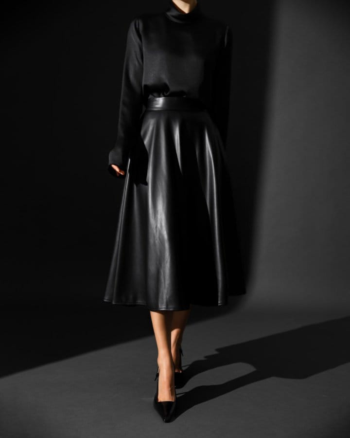 Paper Moon - Korean Women Fashion - #pursuepretty - Vegan L  A - Line Flared Midi Skirt 