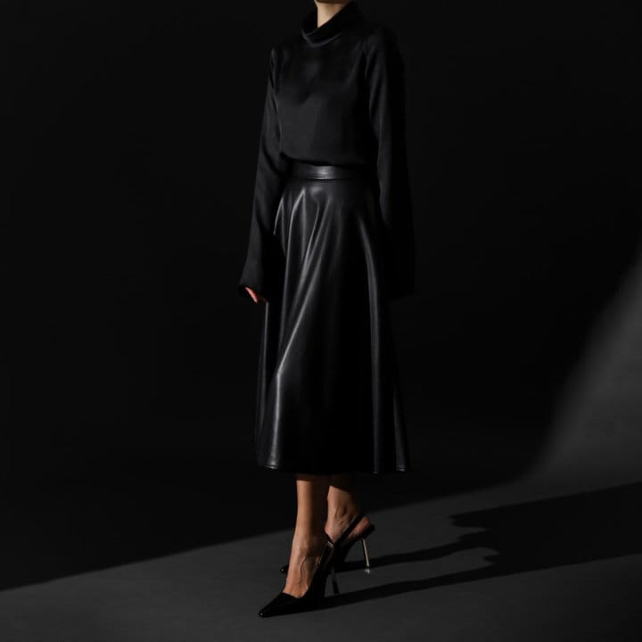Paper Moon - Korean Women Fashion - #restrostyle - Classic Silky Satin Turtleneck Blouse Top  - 3