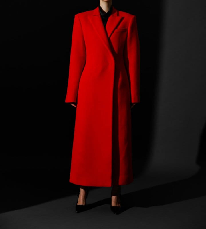 Paper Moon - Korean Women Fashion - #shopsmall - Virgin 100 % Wool Peak Lapel Tailored Maxi Coat  - 3