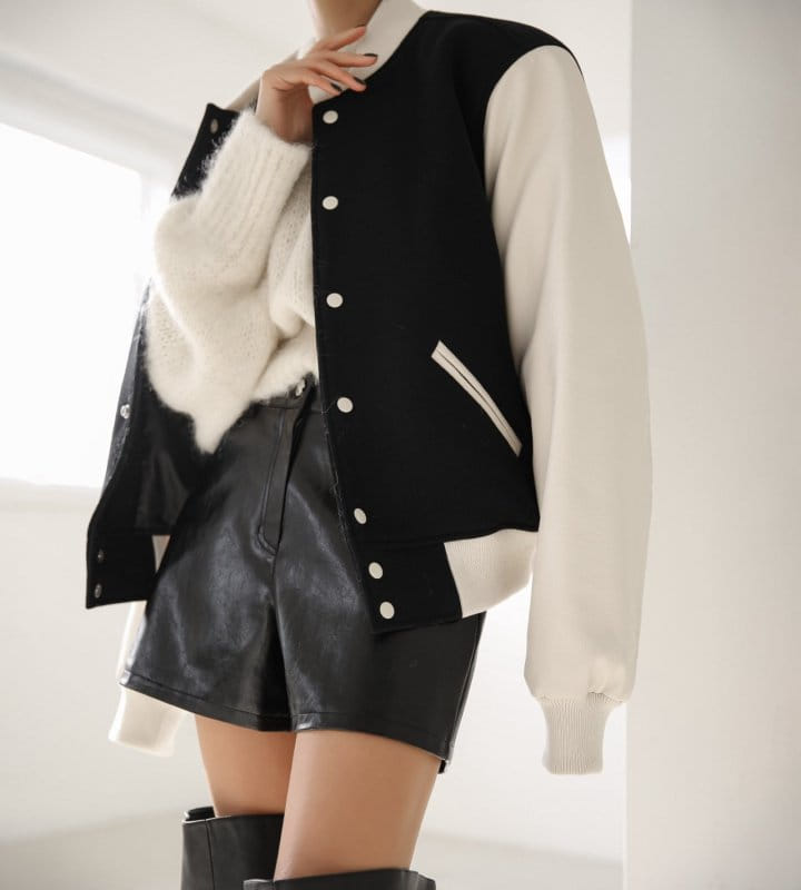 Paper Moon - Korean Women Fashion - #vintageinspired - Classic L  Sleeve Stadium Jacket 