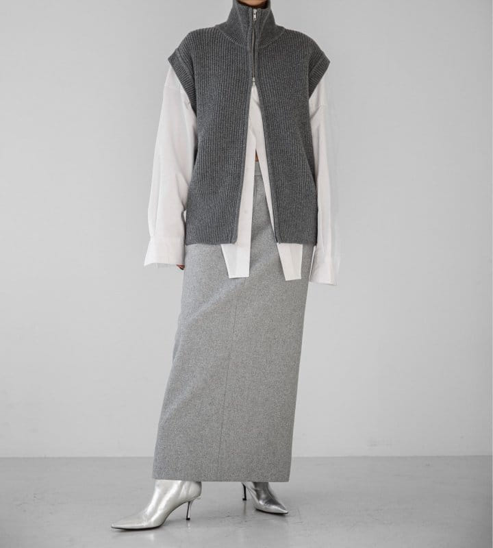 Paper Moon - Korean Women Fashion - #womensfashion - W Flannel Maxi Pencil Skirt  - 3