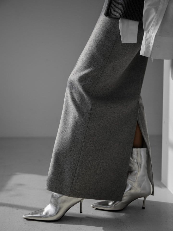 Paper Moon - Korean Women Fashion - #womensfashion - W Flannel Maxi Pencil Skirt  - 5