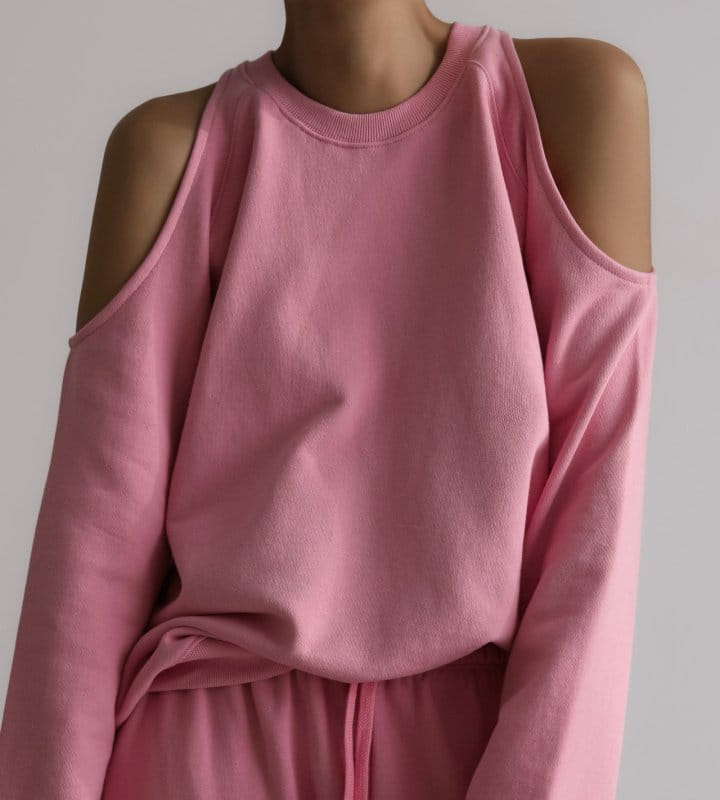 Paper Moon - Korean Women Fashion - #womensfashion -  Shoulder Split Detail Sweatshirt  - 2