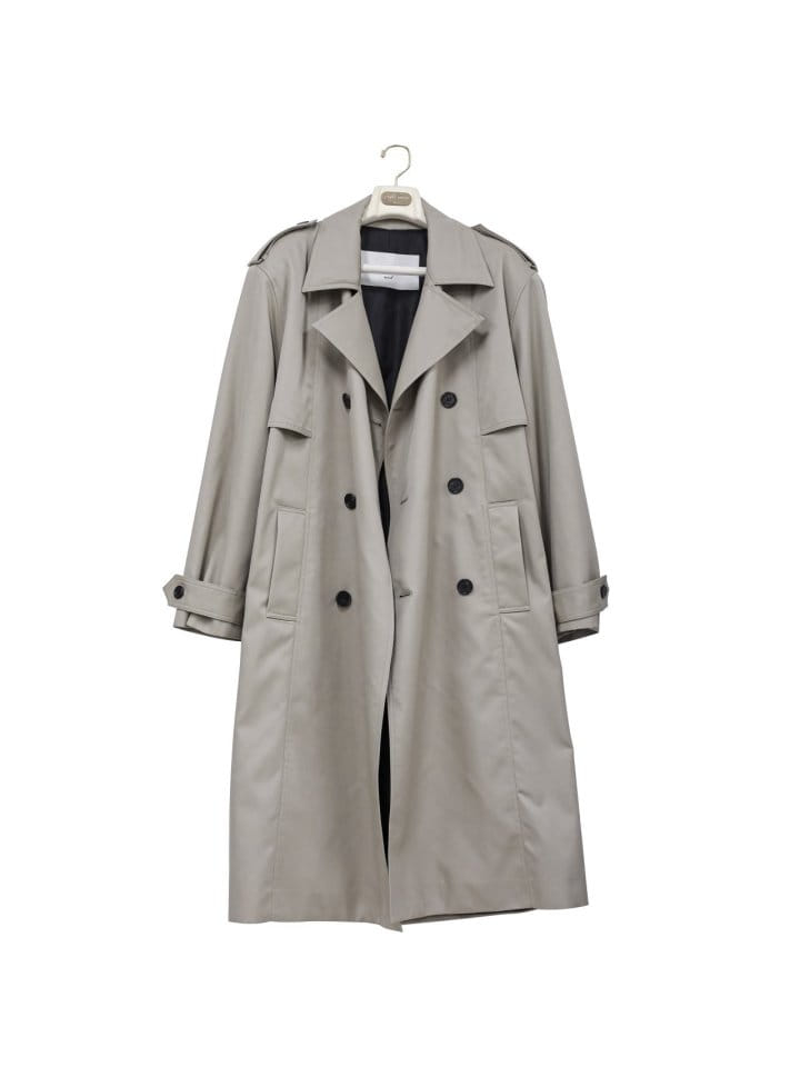 Paper Moon - Korean Women Fashion - #womensfashion - Padded Detail Oversized Double Breasted Trench Coat - 8