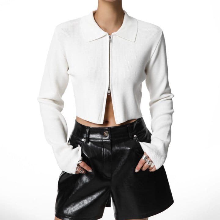 Paper Moon - Korean Women Fashion - #womensfashion - Two Way Zipped Detail Cropped Cardigan
