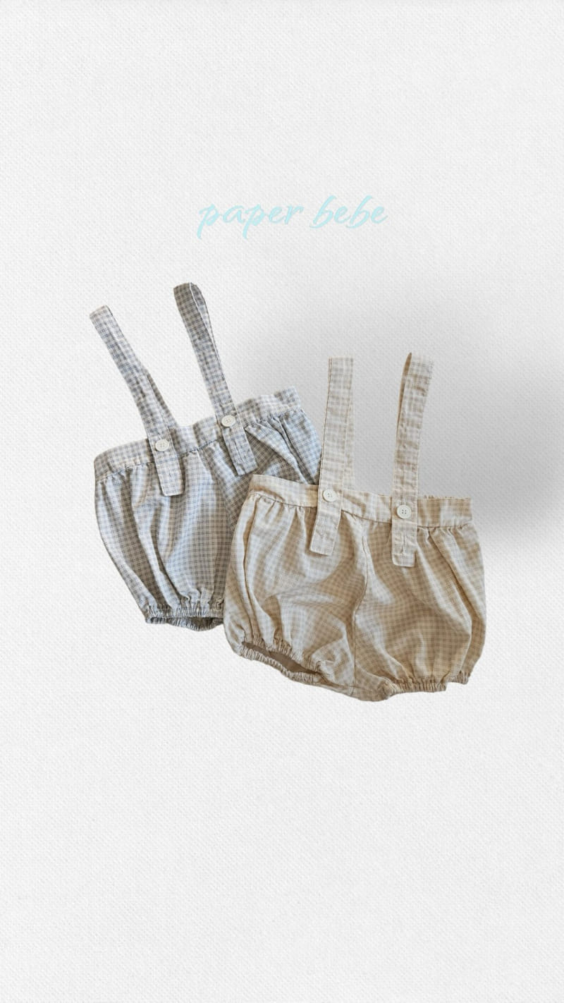 Paper Studios - Korean Baby Fashion - #babygirlfashion - Honey Check Dungarees - 2
