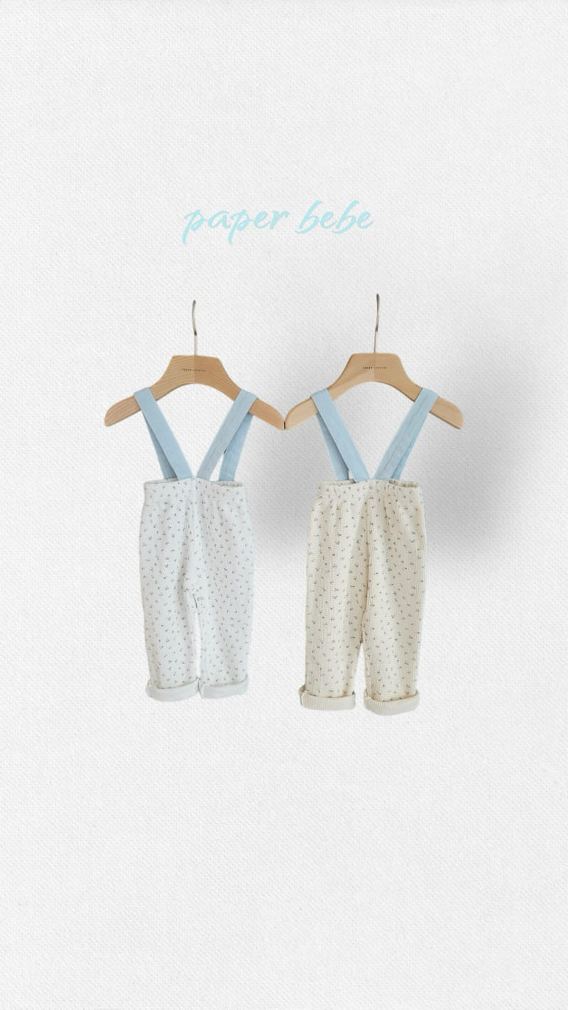 Paper Studios - Korean Baby Fashion - #babyoninstagram - Flower Waffle Dungarees