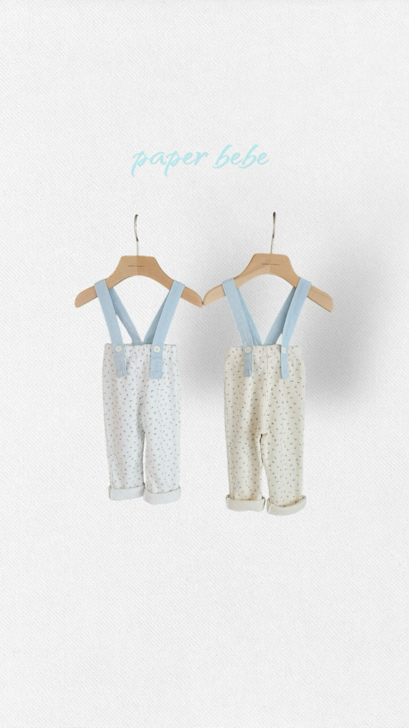 Paper Studios - Korean Baby Fashion - #babyootd - Flower Waffle Dungarees - 2