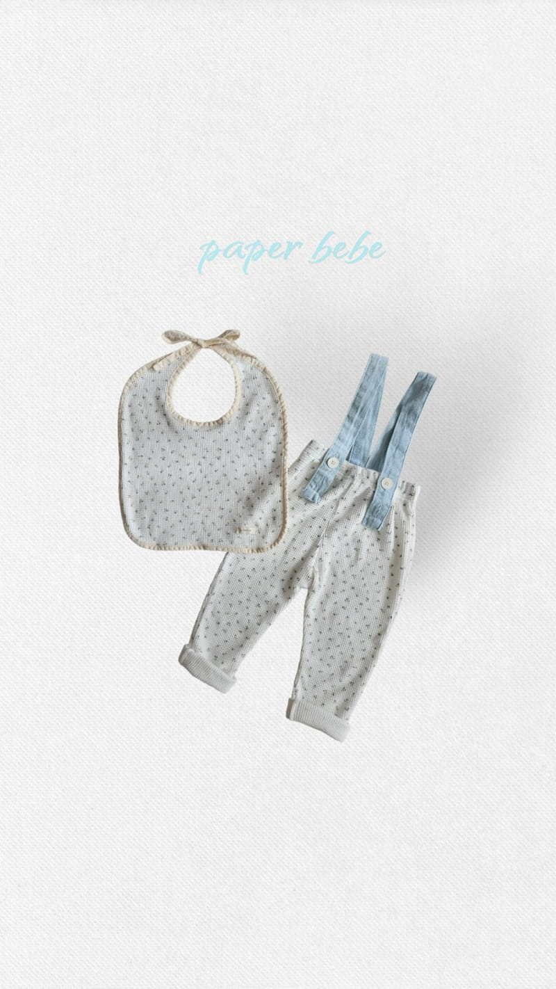 Paper Studios - Korean Baby Fashion - #babyoutfit - Flower Waffle Dungarees - 4