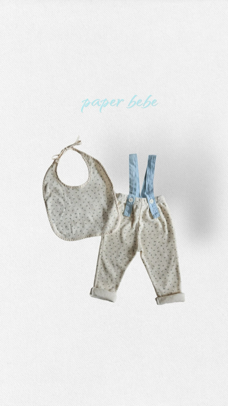 Paper Studios - Korean Baby Fashion - #onlinebabyboutique - Flower Waffle Dungarees - 6