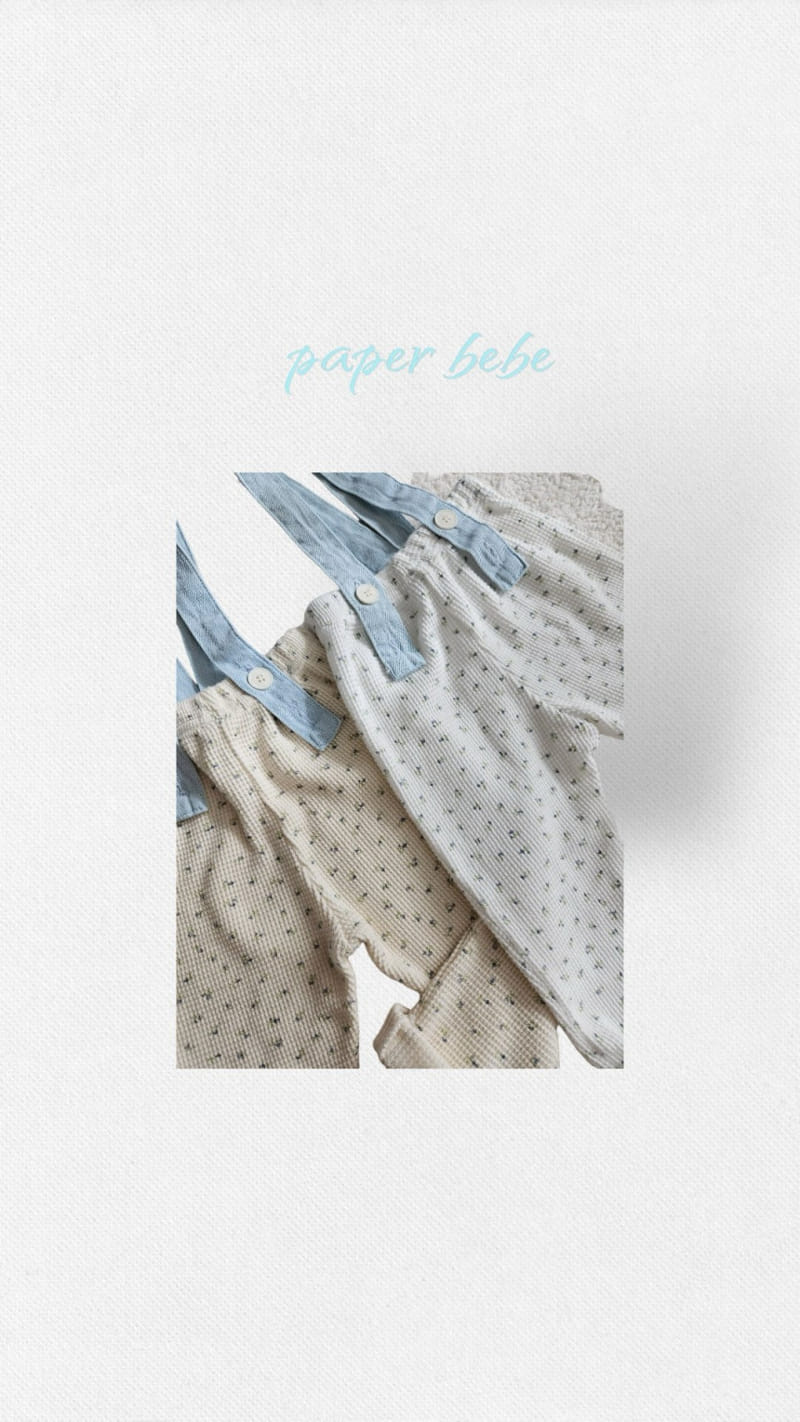 Paper Studios - Korean Baby Fashion - #onlinebabyshop - Flower Waffle Dungarees - 7
