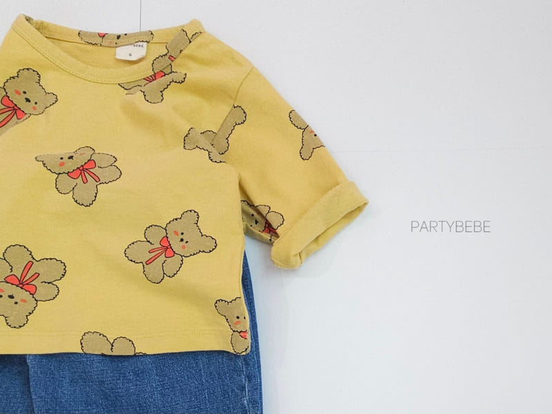 Party Kids - Korean Baby Fashion - #onlinebabyshop - Ribbon Bear Tee - 4