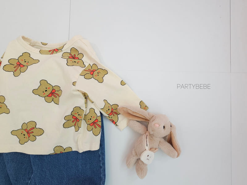 Party Kids - Korean Baby Fashion - #babyboutiqueclothing - Ribbon Bear Tee - 6