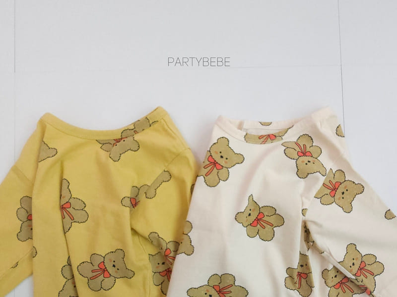Party Kids - Korean Baby Fashion - #babyclothing - Ribbon Bear Tee - 7