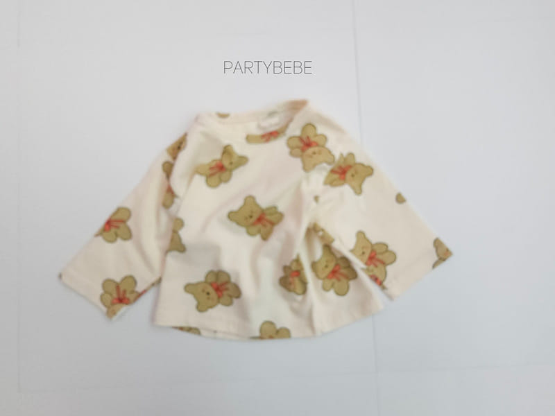 Party Kids - Korean Baby Fashion - #babyfashion - Ribbon Bear Tee - 8