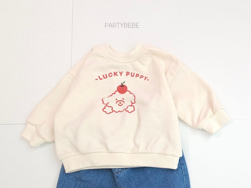 Party Kids - Korean Baby Fashion - #babygirlfashion - Poodle Apple Sweatshirt - 4
