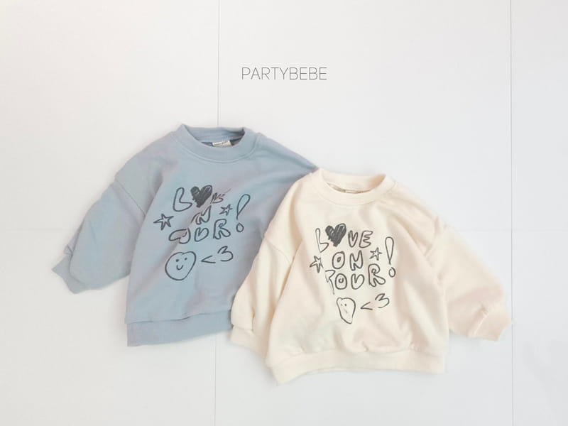 Party Kids - Korean Baby Fashion - #babyoutfit - Love Sweatshirt - 6