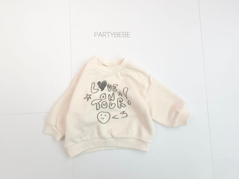 Party Kids - Korean Baby Fashion - #babyoutfit - Love Sweatshirt - 7