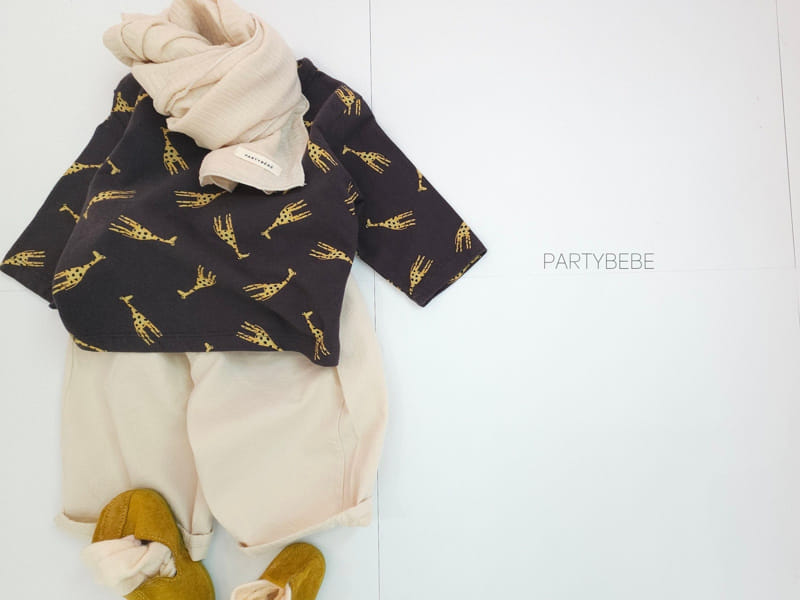 Party Kids - Korean Baby Fashion - #babyoutfit - Giraffe Tee - 3