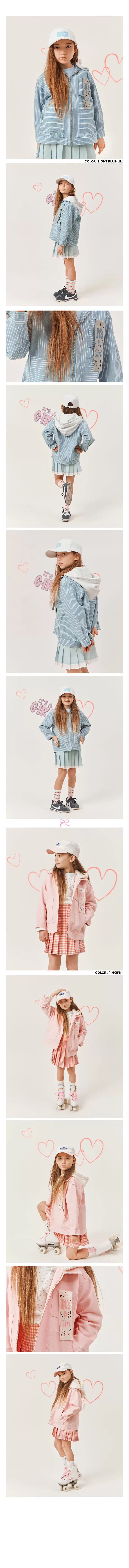 Peach-Cream - Korean Children Fashion - #designkidswear - Hoody Denim Jacket - 2